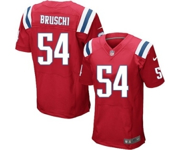 Men's Nike New England Patriots #54 Tedy Bruschi Elite Red Alternate NFL Jersey