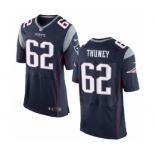 Men's Nike New England Patriots #62 Joe Thuney Elite Navy Blue Team Color NFL Jersey