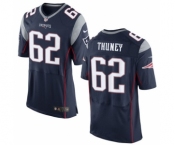 Men's Nike New England Patriots #62 Joe Thuney Elite Navy Blue Team Color NFL Jersey