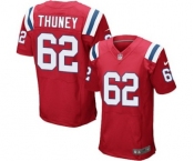 Men's Nike New England Patriots #62 Joe Thuney Elite Red Alternate NFL Jersey