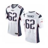 Men's Nike New England Patriots #62 Joe Thuney Elite White NFL Jersey