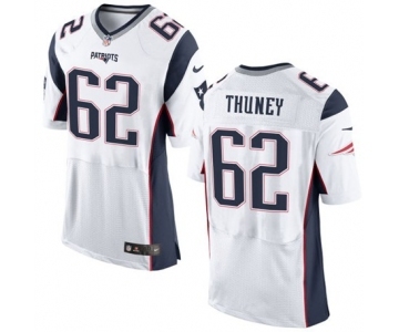 Men's Nike New England Patriots #62 Joe Thuney Elite White NFL Jersey