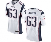 Men's Nike New England Patriots #63 Tre Jackson Elite White NFL Jersey