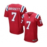 Men's Nike New England Patriots #7 Jacoby Brissett Elite Red Alternate NFL Jerseys