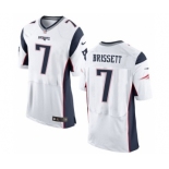 Men's Nike New England Patriots #7 Jacoby Brissett Elite White NFL Jersey