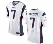 Men's Nike New England Patriots #7 Jacoby Brissett Elite White NFL Jersey