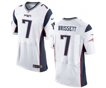 Men's Nike New England Patriots #7 Jacoby Brissett Elite White NFL Jersey