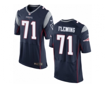 Men's Nike New England Patriots #71 Cameron Fleming Elite Navy Blue Team Color NFL Jersey