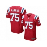 Men's Nike New England Patriots #75 Ted Karras Elite Red Alternate NFL Jersey