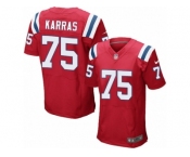 Men's Nike New England Patriots #75 Ted Karras Elite Red Alternate NFL Jersey