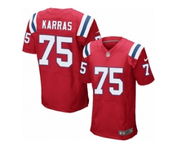 Men's Nike New England Patriots #75 Ted Karras Elite Red Alternate NFL Jersey