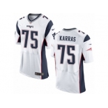 Men's Nike New England Patriots #75 Ted Karras Elite White NFL Jersey