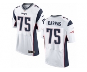 Men's Nike New England Patriots #75 Ted Karras Elite White NFL Jersey