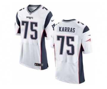 Men's Nike New England Patriots #75 Ted Karras Elite White NFL Jersey