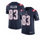 Men's Nike New England Patriots #83 Dwayne Allen Elite Navy Blue Rush NFL Jersey