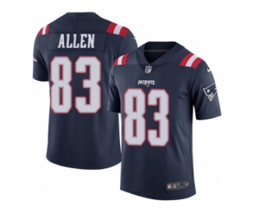 Men's Nike New England Patriots #83 Dwayne Allen Elite Navy Blue Rush NFL Jersey