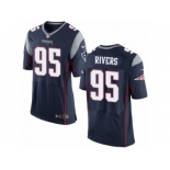 Men's Nike New England Patriots #95 Derek Rivers Elite Navy Blue Team Color NFL Jersey