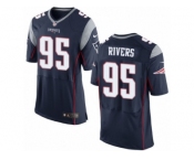 Men's Nike New England Patriots #95 Derek Rivers Elite Navy Blue Team Color NFL Jersey