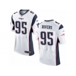 Men's Nike New England Patriots #95 Derek Rivers Elite White NFL Jersey