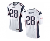 Nike New England Patriots #28 James White white jerseys[Elite]