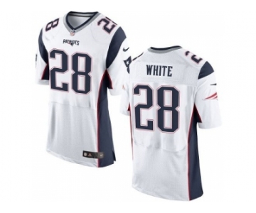 Nike New England Patriots #28 James White white jerseys[Elite]