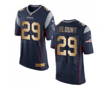 Nike New England Patriots #29 LeGarrette Blount Navy Blue Team Color Men's Stitched NFL New Elite Gold Jersey