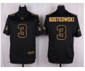 Nike New England Patriots #3 Stephen Gostkowski Black Pro Line Gold Collection Jersey(Elite)