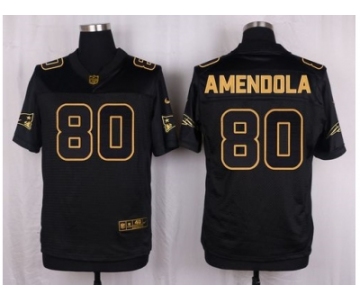 Nike New England Patriots #80 Danny Amendola Black Pro Line Gold Collection Jersey[Elite]