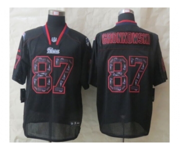 Nike New England Patriots #87 Gronkowski Black Jerseys[New Lights Out Elite]