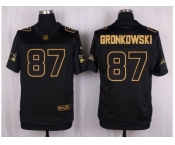 Nike New England Patriots #87 Rob Gronkowski Black Pro Line Gold Collection Jersey([Elite]