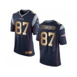 Nike New England Patriots #87 Rob Gronkowski Navy Blue Team Color Men's Stitched NFL New Elite Gold Jersey