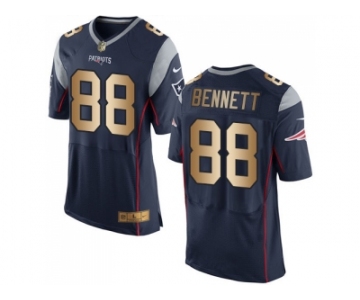 Nike New England Patriots #88 Martellus Bennett Navy Blue Team Color Men's Stitched NFL New Elite Gold Jersey