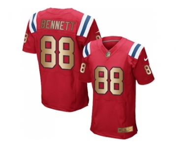 Nike New England Patriots #88 Martellus Bennett Red Alternate Men's Stitched NFL Elite Gold Jersey