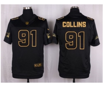 Nike New England Patriots #91 Jamie Collins Black Pro Line Gold Collection Jersey[Elite]