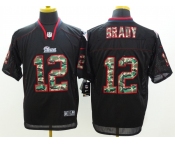 nike nfl jerseys new england patriots #12 brady black[Elite Camo Fashion]