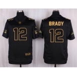 nike nfl jerseys new england patriots #12 tom brady black gold collection[Elite]