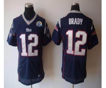 nike nfl jerseys new england patriots #12 tom brady blue[Elite 50th Patch]