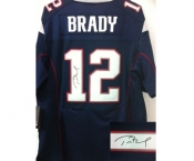 nike nfl jerseys new england patriots #12 tom brady blue[Elite signature]