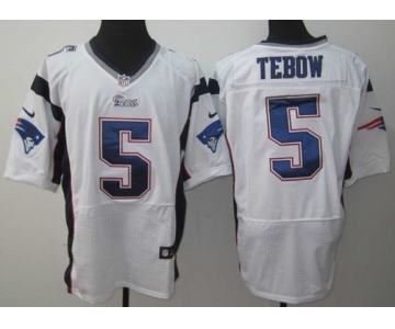 nike nfl jerseys new england patriots #5 tebow white[Elite]