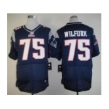 nike nfl jerseys new england patriots #75 wilfork blue[Elite]