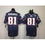 nike nfl jerseys new england patriots #81 hernandez blue[Elite 50th Patch]