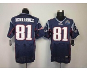 nike nfl jerseys new england patriots #81 hernandez blue[Elite 50th Patch]