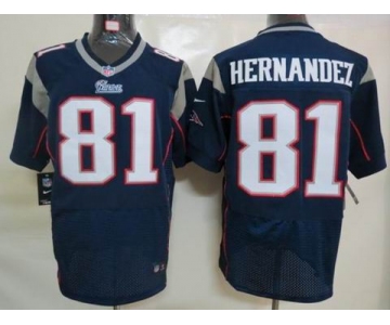 nike nfl jerseys new england patriots #81 hernandez blue[Elite]