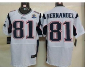 nike nfl jerseys new england patriots #81 hernandez white[Elite 50th Patch]