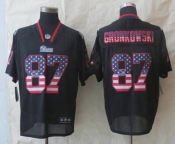 nike nfl jerseys new england patriots #87 gronkowski black[Elite USA flag fashion]