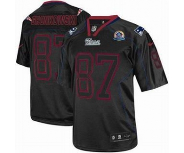 nike nfl jerseys new england patriots #87 gronkowski black[Elite lights out 50th Patch]