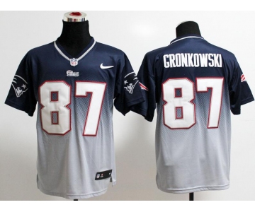 nike nfl jerseys new england patriots #87 gronkowski blue-white[Elite drift fashion][second version]