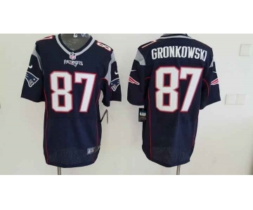 nike nfl jerseys new england patriots #87 gronkowski blue[2015 new Elite]