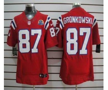 nike nfl jerseys new england patriots #87 gronkowski red[Elite 50th Patch]