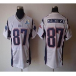 nike nfl jerseys new england patriots #87 gronkowski white[Elite 50th Patch]